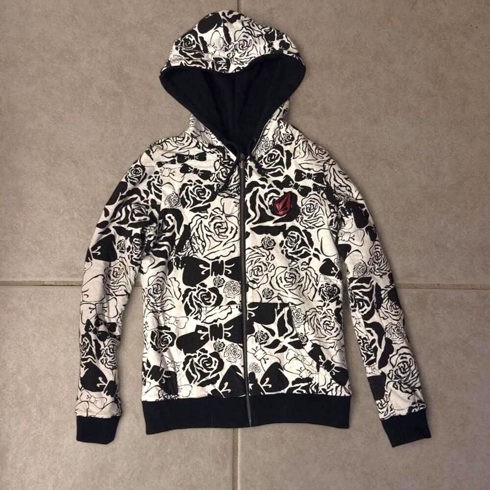 (2007–2009) Volcom Reversible Tuxedo Hoodie - Rose Bowtie - M